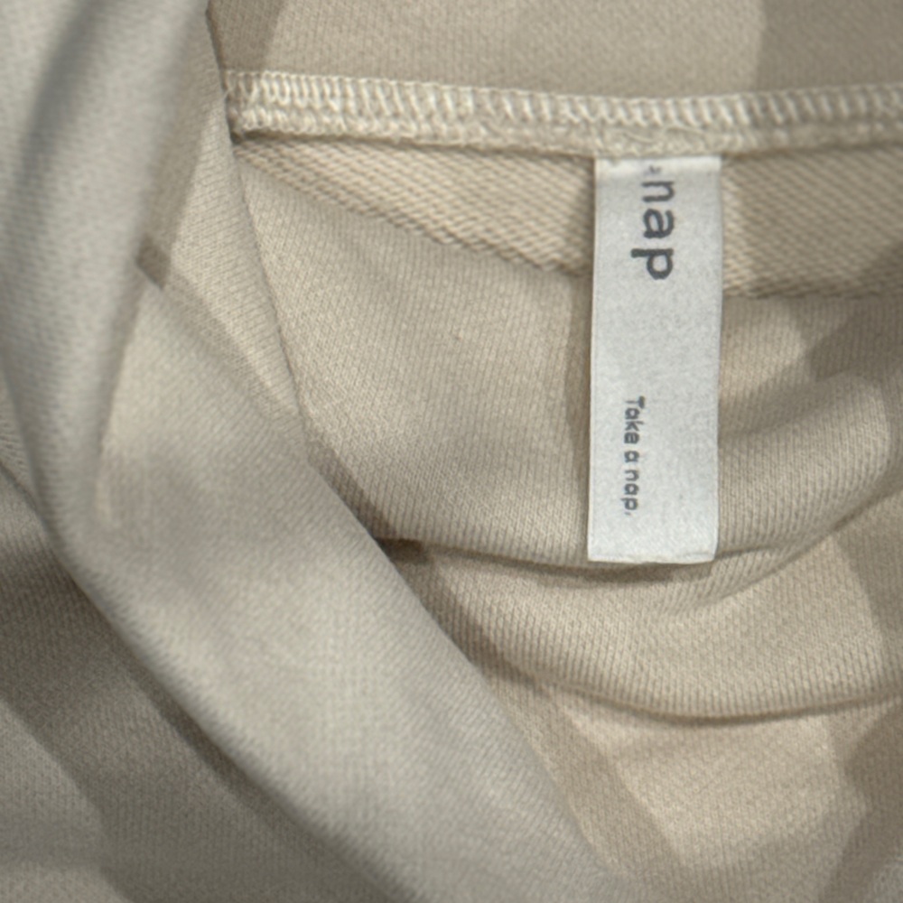 NAP Loungewear Cream Boxy Turtleneck Sweatshirt | Size Small | Like New - Picture 3 of 5